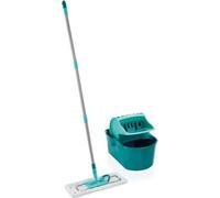 Set lave sol avec seau essoreur Leifheit Profi Compact 55092, balais a plat serpilliere 42cm avec housse idéal pour tous sols lisses