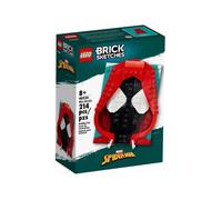 Set LEGO Brick Sketches - LEGO - Miles Morales - Œuvre d'art à suspendre - Plaque base 12x16 - Marvel, 8+