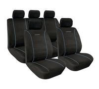 Set Liners Élégance Noir Bleu Coord Universel Housse Sièges Repose Tête Voiture