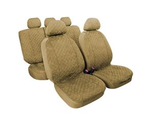 Set Liners Miki en Microfibre Beige Avec 3+3 Fermoirs Et 5 Copripoggiatesta