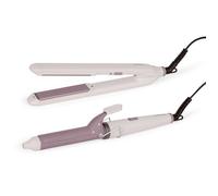 Coffret 2-en-1 DOS215 lisseur céramique 200°C, violet, 1,85 m