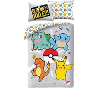 Set Lit Pokemon Pikachu Squirtle Charmander Housse de Couette Polyester 140x200