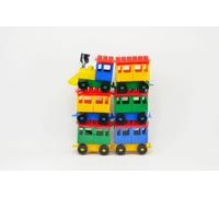 Set LORI 8 trains + 5 voitures en plastique dans un sac 20x26x5cm