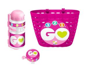 Set ludique STAMP - Corbeille + Bidon + Sonnette Rose - Skids Control