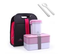 Set Lunch Box avec Sacoche Isotherme Couverts Boîte à Repas lunch Parfaite pour soupe et nourriture