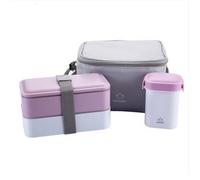 Set Lunch Box avec Sacoche Isotherme Couverts Boîte à Repas lunch Parfaite pour soupe et nourriture