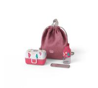 Set Lunch Box Enfant Complet Avec Ses Accessoires Rose Birds TU