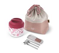 Set lunch box isotherme 550ml Magnolia + sac de transport + couverts Monbento