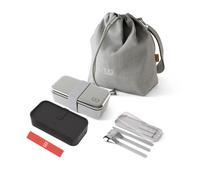 Set lunch box métal gris