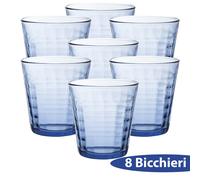Set Lunettes Prisme 17 CL 4/8 Pièces Verre Bleu Mer Élégant pour Eau Boissons
