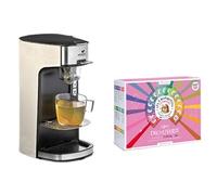 Set Machine à thé, théière électrique crème Tea Time & le Coffret Découverte comprenant 72 sachets - Les 2 Marmottes