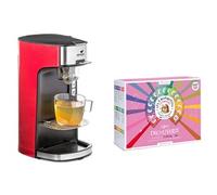 Set Machine à thé, théière électrique rouge Tea Time & le Coffret Découverte comprenant 72 sachets - Les 2 Marmottes
