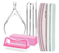 Set manucure-pedicure C Ensemble de coupe-ongles 12 PCS Limes à ongles Pousse Lime à Ongles Professionnelles Brosse de nettoyage