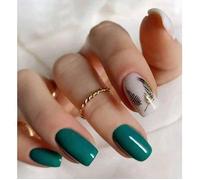 set manucure prêts à poser 24 capsules + 5 accessoires carrés vert plume LH ORIGINAILS