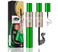 Set Mascara et Eyeliner Waterproof Longue Durée 4D Fibre Soie, Eye Liner Noir Anti-taches et sans Grumeaux pour des Cils plus Longs et Volumineux, Maquillage des Yeux Naturels