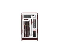 rOtring Isograph Set – 3 stylos 0,10/0,30/0,50, porte‑mine 0,5 mm, compas – 10 pièces