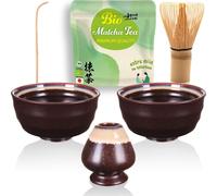 Set matcha Duo “Kumo” avec 2 bols, porte-fouet et 30 g de matcha premium