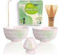 Set matcha Duo “Shiro” avec 2 bols, porte-fouet et 30 g de matcha premium