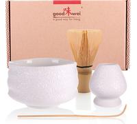 Set matcha “Miyuki” avec bol à thé, fouet à matcha à 80 brins, porte-fouet