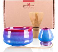 Set matcha “Seiun” avec bol à thé, fouet à matcha à 80 brins, porte-fouet