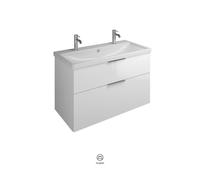 Set Meuble Salle De Bain Burgbad Eqio Smart Lavabo double, Meuble 2 tiroirs 1030x645mm Personnalisable Laqué SEYR103-PN648