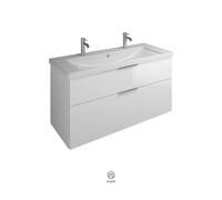 Set Meuble Salle De Bain Burgbad Eqio Smart Lavabo double, Meuble 2 tiroirs 1230x645mm Personnalisable Laqué SEYR123-PN648
