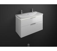 Set Meuble Salle De Bain Burgbad Eqio Smart Lavabo double, Meuble 2 tiroirs éclairés 1030x665mm Personnalisable SEZB103-PN258