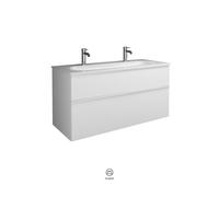 Set Meuble Salle De Bain Burgbad Fiumo 2 tiroirs dont 1 structure plissée, Lavabo double 1220x610mm Personnalisable SFXO122-PN491