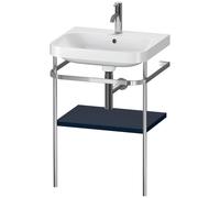Set Meuble Salle De Bain Duravit Happy D.2 Plus Lavabo 1 trou, Console métallique 1 tablette 575mm Bleu Nuit Satiné HP4835O9898