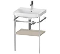 Set Meuble Salle De Bain Duravit Happy D.2 Plus Lavabo 1 trou, Console métallique 1 tablette 575mm Taupe satiné HP4835O6060