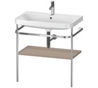 Set Meuble Salle De Bain Duravit Happy D.2 Plus Lavabo 1 trou, Console métallique 1 tablette 775mm Lin Mat HP4837O7575