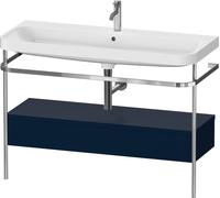 Set Meuble Salle De Bain Duravit Happy D.2 Plus Lavabo 1 trou, Console métallique, 1 tiroir 1175mm Bleu Nuit Satiné HP4844O98980000
