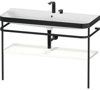 Set Meuble Salle De Bain Duravit Happy D.2 Plus Lavabo 2 trous, Console métallique c-bonded, 1 tablette 1175mm Blanc Satiné HP4739E36360000