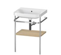 Set Meuble Salle De Bain Duravit Happy D.2 Plus Lavabo, Console métallique 1 tablette 575mm Chêne Méditerranéen HP4835N7171
