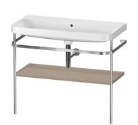 Set Meuble Salle De Bain Duravit Happy D.2 Plus Lavabo, Console métallique 1 tablette 975mm Lin Mat HP4838N7575