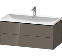 Set Meuble Salle De Bain Duravit Lavabo 1 trou, 2 tiroirs 1000mm Gris Flanelle Brillant LC6952O89890000