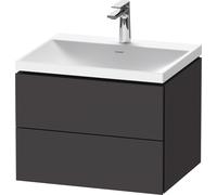 Set Meuble Salle De Bain Duravit Lavabo 1 trou, 2 tiroirs 600mm Graphite Super Mat LC6950O80800000