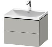 Set Meuble Salle De Bain Duravit Lavabo 1 trou, 2 tiroirs 600mm Gris béton mat LC6950O07070000