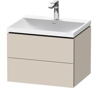 Set Meuble Salle De Bain Duravit Lavabo 1 trou, 2 tiroirs 600mm Taupe Super Mat LC6950O83830000