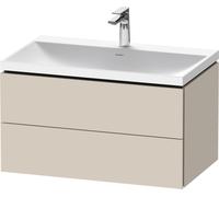 Set Meuble Salle De Bain Duravit Lavabo 1 trou, 2 tiroirs 800mm Taupe Super Mat LC6951O83830000