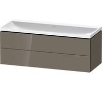 Set Meuble Salle De Bain Duravit Lavabo, 2 tiroirs 1200mm Gris Flanelle Brillant LC6953N89890000