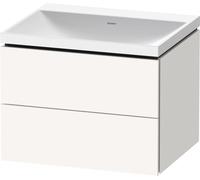 Set Meuble Salle De Bain Duravit Lavabo, 2 tiroirs 600mm Blanc Super Mat LC6950N84840000