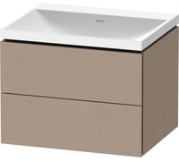 Set Meuble Salle De Bain Duravit Lavabo, 2 tiroirs 600mm Lin Mat LC6950N75750000