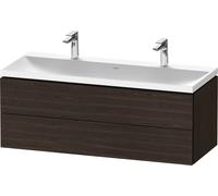 Set Meuble Salle De Bain Duravit Lavabo double, 2 tiroirs 1200mm Noyer brossé LC6954O69690000