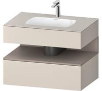 Set Meuble Salle De Bain Duravit Qatego Lavabo 1 trou, 1 tiroir, 1 niche 800mm Basalte Mat/Taupe Mat QA4785043910000