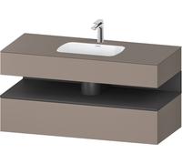 Set Meuble Salle De Bain Duravit Qatego Lavabo 1 trou, 1 tiroir, 1 niche éclairée 1200mm Graphite Mat/Basalte Mat QA4787049430010