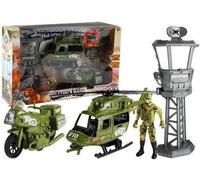 Set militaire Hélicoptère militaire Véhicule de combat Tour de contrôle Soldat