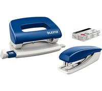 Set Mini Agrafeuse Et Perforateur,Capacité 10 Feuilles,Bleu,Boîtier Ergonomique,Agrafes Incluses,Gamme Nexxt,55076035
