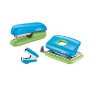 Rapid Funky Agrafeuse Manuelle Set scolaire complet agrafeuse + perforateur + ôte-agrafes Bleu/Vert Lot de 1