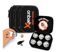 Set Mini Boule de Petanque Complet, 6 Mini Boules Acier Chrome | Set Mini Boules de Pétanque Avec Sacoche, Cochonnet Bois et Mesureur Inclus, Jeu Interieur et Exterieur Portable, Famille